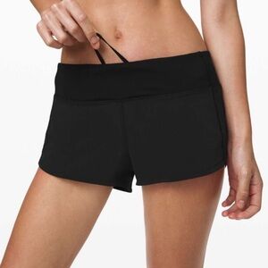 {Lululemon} Black Speed Shorts - Size 8